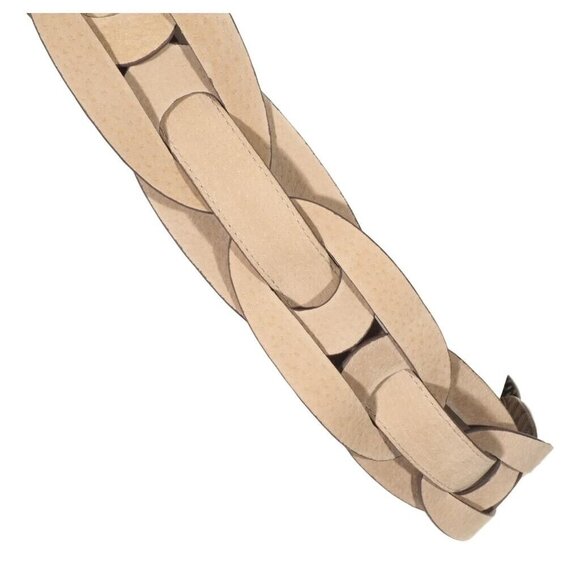 Chicos Brown Croc Embossed Leather Belt With Snake Print Accents Medium - Picture 7 of 7